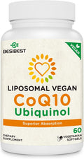 Besibest 1000mg Liposomal CoQ10 Ubiquinol, 60 Vegan Softgels, High Absorption Ubiquinol CoQ10 Supplement, Active Antioxidant Form of Coenzyme Q10 for Heart Function & Energy Production