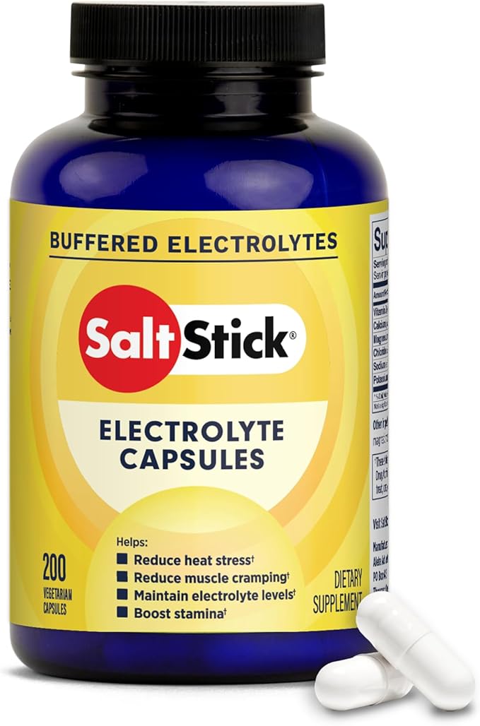 SaltStick Electrolyte Capsules with Vitamin D - 200 Electrolyte Pills for Running, Endurance Sports Nutrition, Salt for Dehydration - No Sugar, Gluten Free Hydration Tablets