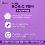 N'More Boric Acid Vaginal Suppositories Plus Aloe Vera & FOS Probiotic Enhancer 800mg/, 30 Count All Natural Made in USA