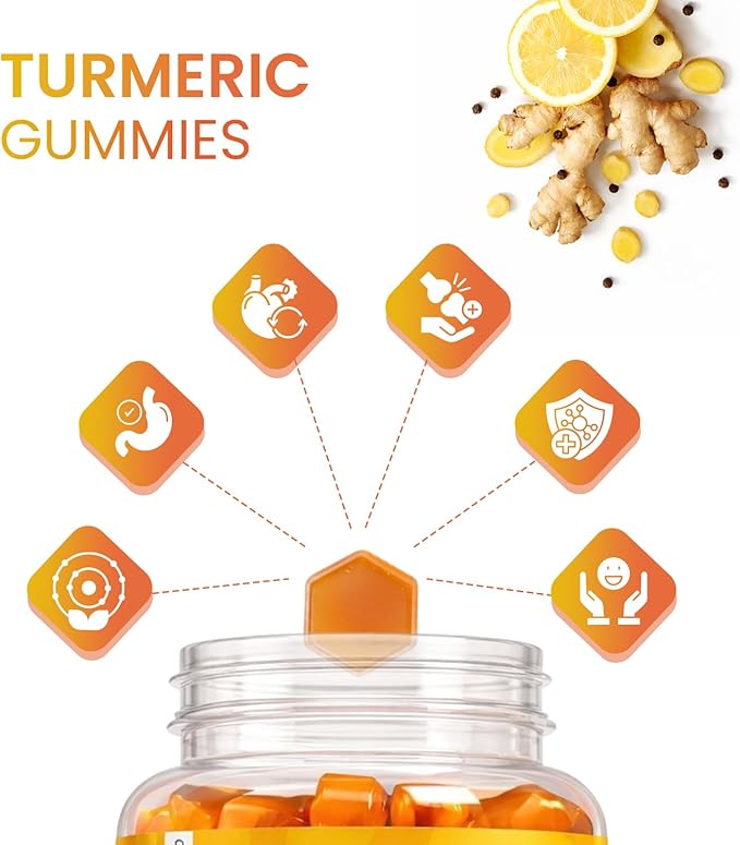 Ved Turmeric Supplement - Turmeric and Ginger Supplement Gummies, Turmeric Ginger Chews, Turmeric and Ginger Gummies for Inflammation Support