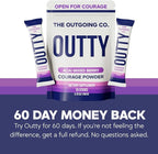 OUTTY Courage Powder Social Energy & Mood Support Drink Mix With Taurine, L-Theanine & Oroxylin A Stress Relief, Mental Clarity & Alcohol Alternative Acai Mixed Berry (15 Stick Packs)