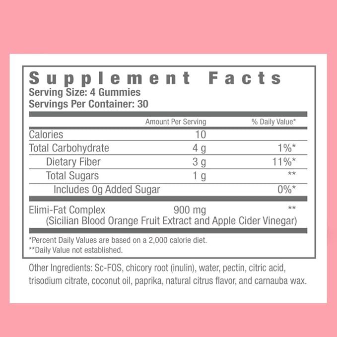 Consult Health ELIMI-Fat Apple Cider Vinegar Morosil Weight Management Gummies - Supports Weight Loss- Gluten Free, Keto, Vegan - Citrus Flavor 120 Count