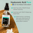 YEOUTH Pure Hyaluronic Acid Serum for Face 99% for Dry & Dull Skin, Hydrating Hyaluronic Acid Face Serum for Women & Men, Facial Care For All Skin Types 2oz