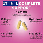 Collagen Peptides Capsules for Women & Men, Type I, II, III, V, X, Biotin, Hyaluronic Acid & Keratin, Vitamin C, Niacinamide, Turmeric & Ginger, Skin, Hair, Nail, Flexibility, 60 Count