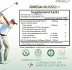 Bricker Labs Omega Cyclo - Mussel Plus UC-II, Premium NZ Green Lipped Mussel Plus UC-II Undenatured Type II Collagen, the Ultimate Joint Supplement for Joint Health and Comfort, 90 Capsules
