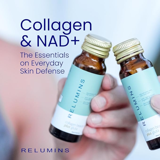 Relumins World's Most Advanced Collagen Drink - 10,000mg w/Glutathione & Antioxidants | USA's No.1 Liquid Collagen, Anti-Aging Spring Glow Essentials | Apple Flavor | Made in USA - 30 Bottles