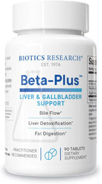 Biotics Research Beta-Plus™ Nutritional Ox Bile Salts Digestive Enzymes Supplement for Bile Production for No Gallbladder-Supports Overall Liver Function, Aids Fat Digestion, Supplies Betaine 90 Tabs