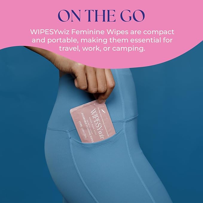 Flushable Feminine Wipes, 3 Pack/120 Count Total, Individually Wrapped Intimate Wipes, pH-Balanced, Odor Block, Infused w/Camellia, Chamomile, Aloe, Gentle for Feminine Care/Hygiene