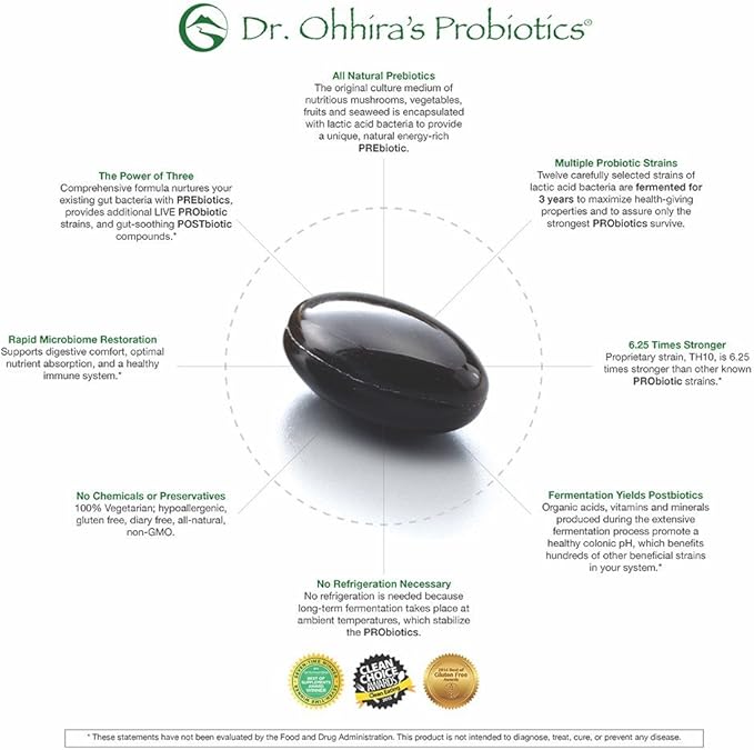 Essential Formulas Dr. Ohhira’s Probiotics Original Formula with 3 Year Fermented Prebiotics, 13 strains LAB Probiotics and Postbiotic Metabolites, 100 Capsules