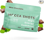 SGC Highest Concentration 100 mg Caffeine per Gummy, 2 Gummies per Pack, 12-Pack Mocca Shots Mint Chocolate Plant-Based Instant Energy with Herbal Nootropics