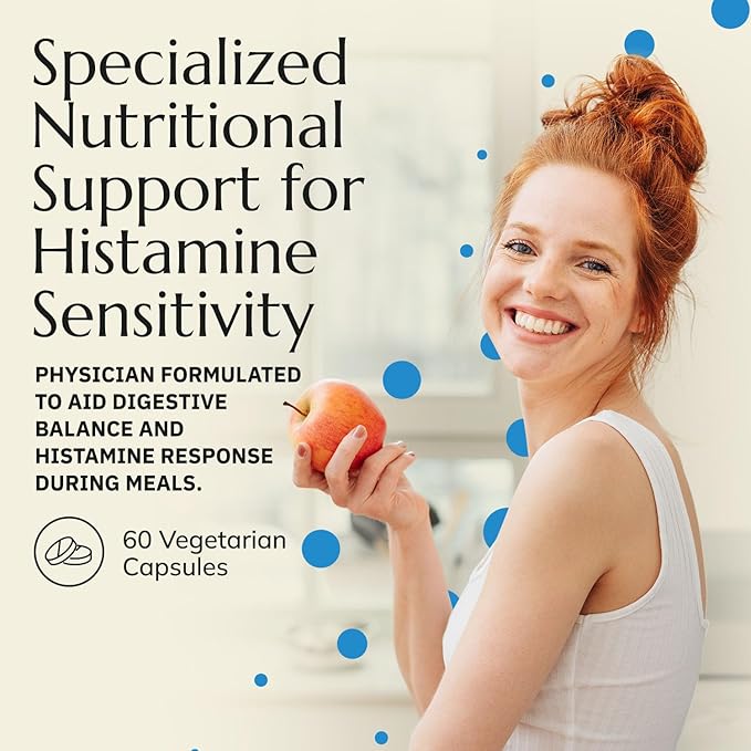 Neurobiologix Gut Histamine Support Supplement, Digestion & Immune Balance with Vitamin C, NAC, Bromelain & Quercetin, Supports Food-Derived Histamine Response for Men & Women, Vegetarian, 60 Capsules