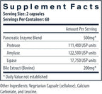 Vital Nutrients Pancreatin & Ox Bile Extract 500mg - Natural Digestive Enzymes for Women & Men - Supports Digestion of Protein, Fat, and Carbohydrates*- Gluten, Dairy & Soy Free - 120 Capsules