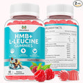 2 Pack Hmb and Leucine Gummies Supplements for Men Women, 4000mg HMB & L-Leucine Amino Acid for Muscle Growth & Fast Work0ut Recovery, Non-GMO, Gluten-Free, Raspberry Flavor,120 Count