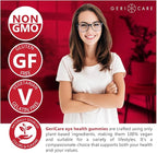 GeriCare Eye Support Gummies, Compare to Bausch and Lomb Ocuvite Gummy, Lutein & Zeaxanthin Vision Health Supplement, Naturally Sourced, Plant-Based, Non-GMO, Gluten-Free, 60 Chewable Berries Gummies