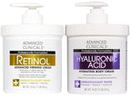 Advanced Clinicals Retinol Body Cream + Hyaluronic Acid Moisturizer 2pc Skincare Set | Face Cream & Body Lotion For Women & Men Helps Improve Appearance Of Crepey Skin, Dry Skin, & Wrinkles, 2pc