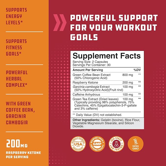 Natures Craft Raspberry Ketones Weight Loss Keto Supplement with Pure African Mango Apple Cider Vinegar and Green Tea - Natural Fat Burner Metabolism Booster, Craving Control for Men and Women