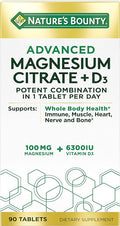 Nature’s Bounty Advanced Vitamin D3 with Magnesium Citrate Immune Formula, Supports Immune and Bone Health, 90 Tablets