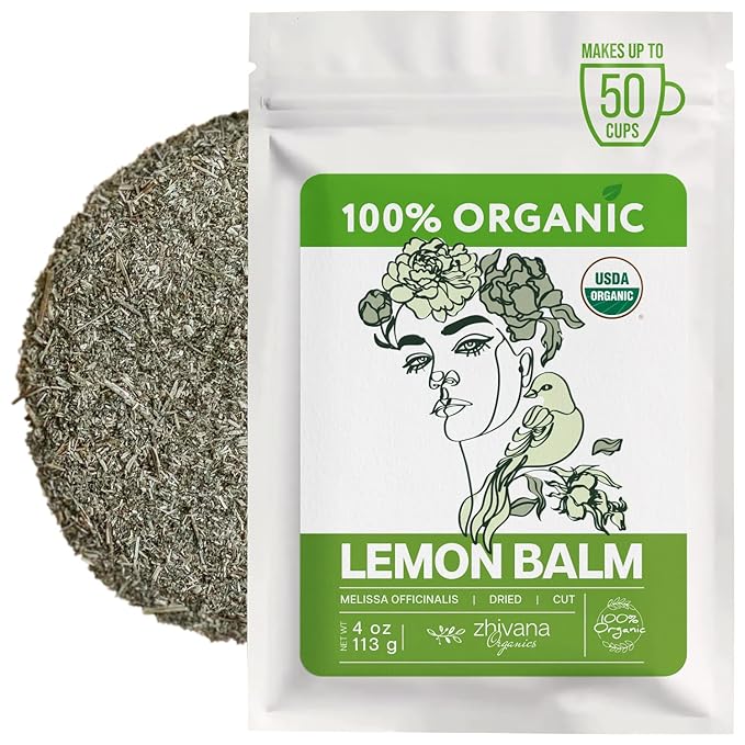 Organic Lemon Balm Tea Loose Leaf (4oz.) - Lemon Balm Leaves - Loose Leaf Melissa Tea - Te de Tolonjil - Natural Support for Stress Response, Sleep, Digestion