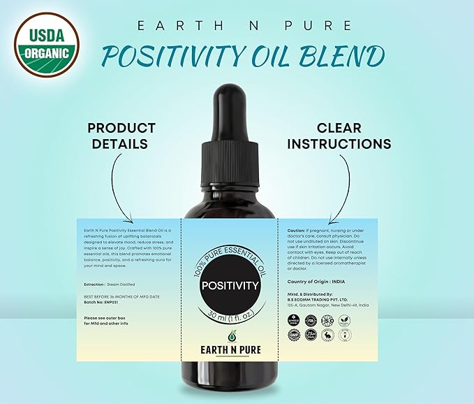 Earth N Pure Essential Oil Blend for Positivity 15 ml