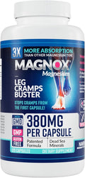 MAGNOX® Buster | Patented Clinically Tested 380mg Magnesium Supplement for Spasms & Leg Cramps at Night | One Capsule a Day for Almost Full Dosage | 3X More Absorption | Dead Sea Minerals (120 Caps)