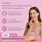 Premium Diamond Feminine Balance Gummies-pH Balance with Prebiotics & Lactobacillus Probiotic Blend&Hawaiian Pineapple Immune Support,Vegan& Non-GMO (60 Gummies)