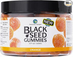 Amazing Herbs Organic Black Seed Oil Gummies - 500mg Per Serving, Cold Pressed Black Cumin Seed, Made with Nigella Sativa, Helps Boost Immunity, Supports Healthy Digestion - Orange Flavor 60 Count