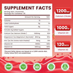 Calcium Citrate Gummies 1200mg, High Absorption Calcium Supplements with Vitamin D3, K2, Magnesium, Zinc for Bone, Muscle & Immune Support, Calcium Gummies for Women & Men, Strawberry Flavor 120 Count