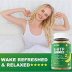 5-HTP 400MG Gummies + GABA - Melatonin Free - Relaxation Gummies with Banana Extract, L-Theanine, Turmeric, L-Tryptophan, D3 for Healthy Rest Cycle, Circadian Rhythm, Brain & Muscle Relax, Pack of 2
