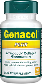 Genacol Plus – Glucosamine and Collagen Supplement, Ultra-Hydrolyzed Collagen Peptides, Eases Joint Movement, Maintains Cartilage, 90 Capsules (30-Day Supply)