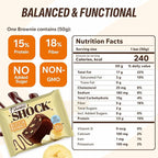 Fitness SHOCK Banana Protein Brownie - No Added Sugar, 7.5g Protein, Low Carb Guilt-Free Dessert - 0g Added Sugar, 10g Net Carbs, 5g Fiber, Non-GMO, Almond Flour - 10 x 50g