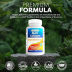 Best Naturals Multi Collagen Pills 2000mg for Women & Men - Hydrolyzed Collagen Peptides Capsules for Hair Skin and Nails with Types I II III V X, Biotin, Hyaluronic Acid & Vitamin C