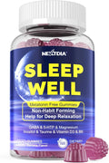 Nextdia Melatonin Free Sleep Gummies, with Magnesium Glycinate, GABA, 5-HTP, L-Theanine, Valerian, Chamomile, Lemon Balm, Vitamin D3 & B6 - Hormone & Drug- Free, Non-Habit Forming,Sugar Free