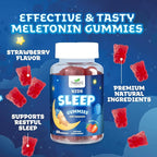 Nature's Choice Kids Sleep Gummies - 2mg Melatonin Per Serving - Children's Sleep Gummy, Non-Habit Forming, Works with Natural Sleep Cycle, Calm & Drug-Free, Tasty Natural Berry Flavor, 60 Gummies