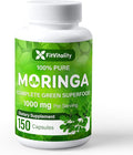 Moringa Capsules| 150 Capsules| Moringa Oleifera | Pure & Natural| Non-GMO and Gluten Free Supplement | Complete Green Superfood | Moringa Leaf Extract Powder