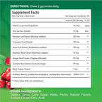 120 Moringa Gummies with Ginger, Turmeric, Cranberry, Amla Fruit & Probiotics | Vegan, Sugar-Free Gummies