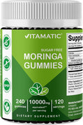 Vitamatic Moringa Gummies – Sugar-Free 50:1 Plant-Based Extract – Green Superfood – Pectin-Based, Vegan, Non-GMO – 240 Gummies