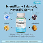 Lithium Orotate 5mg Gummies for Mood Support & Stress Management - Vegan Sugar-Free, Non-GMO, Gluten Free, Grape Flavor, 120