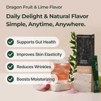 PLANT Vegan Collagen Peptide, Kombucha Powder, Probioitics, Vitamin C | 2000mg Tripeptide Vegetarian Collagen Booster, Dragonfruit Lime |15 Packets, Gut & Skin Health Anti-Aging Hydration Drink Mix