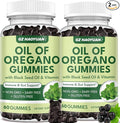 Oil of Oregano Gummies with Black Seed Oil + Vitamin D3, Oregano Oil High Carvacrol, Immune & Digestive Support, Antioxidant Support, 120 Gummies