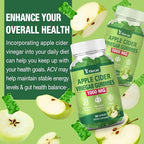 Apple Cider Vinegar Gummies, 1000mg ACV Gummies with The Mother & B12, Apple Cider Vinegar for Digestion, Metabolism, Gut & Energy Support, Immune Health, Keto-Friendly, Vegan, Non-GMO, 60 Count