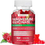 Magnesium Glycinate Gummies 1000mg, High Absorption Sugar Free Magnesium Potassium Supplement for Relaxation, Stress Relief, and Sleep Support for Adults & Kids - 90 Raspberry Gummies