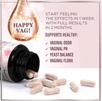 Vaginal Probiotics for Women - Gently Support Feminine Health, pH Balance, Healthy Odor & Vaginal Flora - 50 Billion CFU - Improved Formula with Lactobacillus, Prebiotics & Cranberry - 60 Capsules