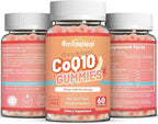 CoQ10 Gummies 200mg with Omega-3, EPA + DHA, & Magnesium - Coenzyme Q10 Supplements for Heart Health, Cellular Energy & Antioxidant, Vegan - 60 Gummies