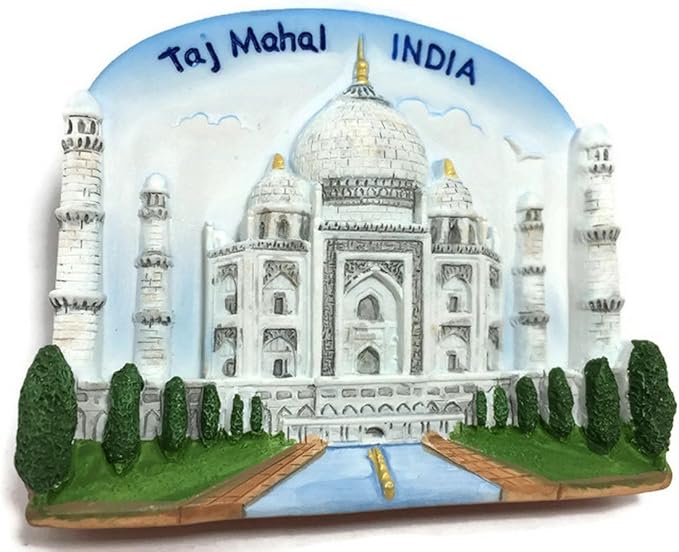 WitnyStore Tiny 2½" Taj Mahal in Agra Uttar Pradesh India Magnet - Miniature Hand Made Resin 3D Asia Landmark Tourist Attraction Decorative Refrigerator Fridge Magnets Décor Collectible Souvenir Gifts
