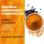 Turmeric Curcumin Gummies 500mg for Adults, with Black Pepper, Ginger Root, Vitamine C, Low Sugar Fruit Gummies, Orange Flavor - 60 Counts