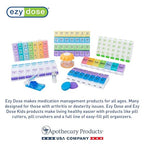 EZY DOSE Weekly (7-Day) Daily AM/PM Pill Case, Medicine Planner, Vitamin Organizer, Supplement Container, Small Pop-out Compartments, Designed for Travel, 2 Times a Day, Black and Clear Lids