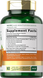 Carlyle Turmeric Curcumin with Black Pepper | 180 Capsules | Turmeric Complex Supplement | Non-GMO, Gluten Free