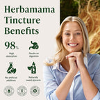 HERBAMAMA Panax Ginseng Root Tincture - Vegan Energy Support with Korean Red Ginseng Extract Liquid Drops - Non-GMO, Alcohol & Sugar-Free Immune Support Supplement - 28-Day Supply