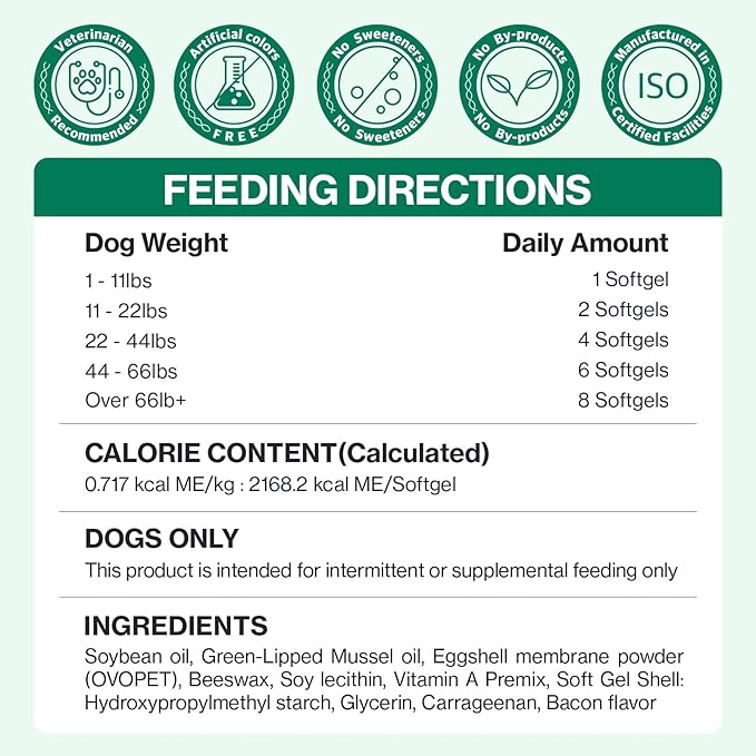 Doctor.By Hip&Joint Swift for Dogs - Advanced Joint & Cartilage Support Supplement with Green-Lipped Mussel Oil, Eggshell Membrane 120 Soft Gels