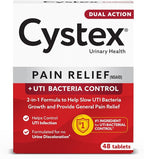 Cystex Dual-Action UTI Pain Relief & Prevention Tablets - 2-in-1 Formula Relieves Burning, Urgency, & Discomfort While Slowing Bacterial Growth - Non-Staining, Fast-Acting - 48-Count